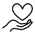 illustration d'une main tendue avec un cœur dans la paume