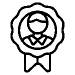 pictogramme d'un badge avec un silhouette dedans